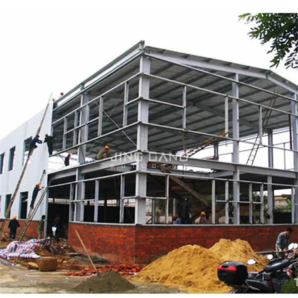 International Standard Customized Fabricated Quality Steel Plate Shot Blasting Steel Structure with Sandwich Panel