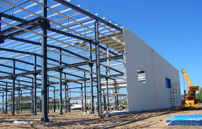 Read Made Prefabricated Warehouse Garages Frames Roof Beams Industrial Building Steel Structure Storage Sheds