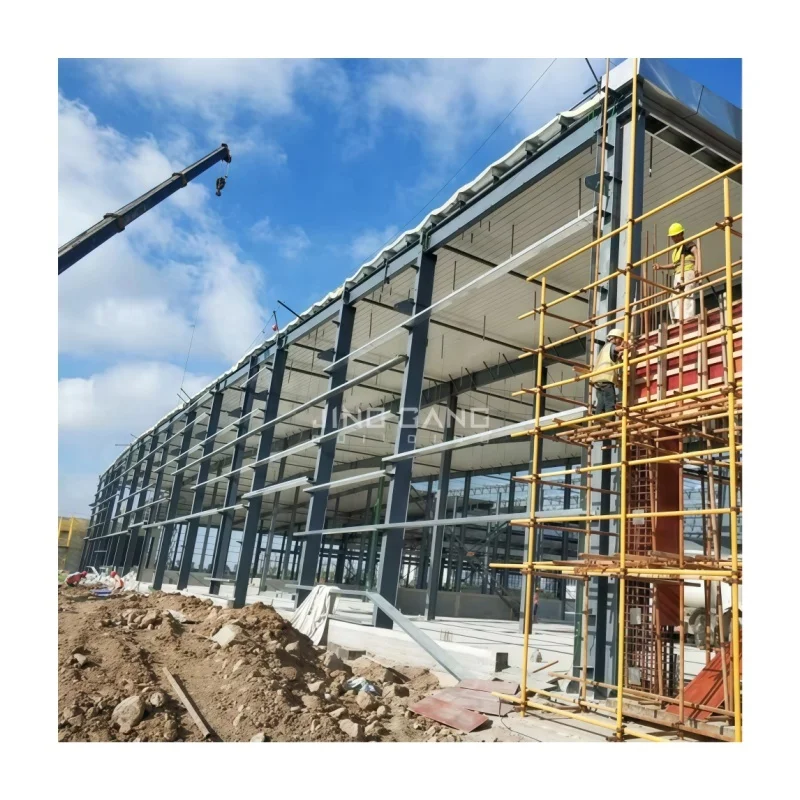 JG Own Brand Light Steel Structure Building Kits for Warehouse & Steel Workshop with Welding & Cutting Services