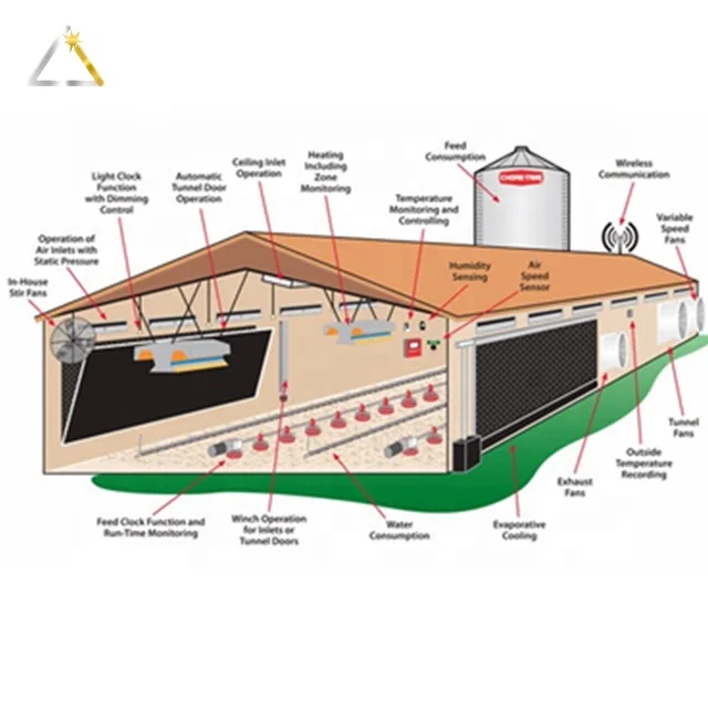 Structure Farming Prefab Steel Toolshed Commercial Chicken House Poultry Farm Fast Installed Shed