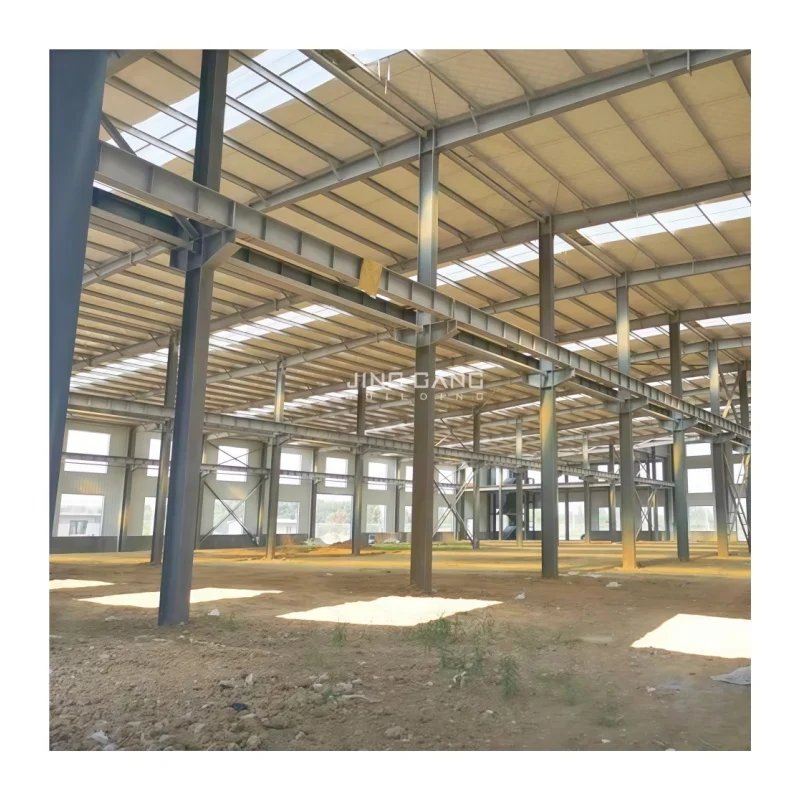 Prefab Heavy Industrial Commercial Metal Workshop Warehouse Shed Hangar Steel Structures with Welding & Cutting Services 100 M2