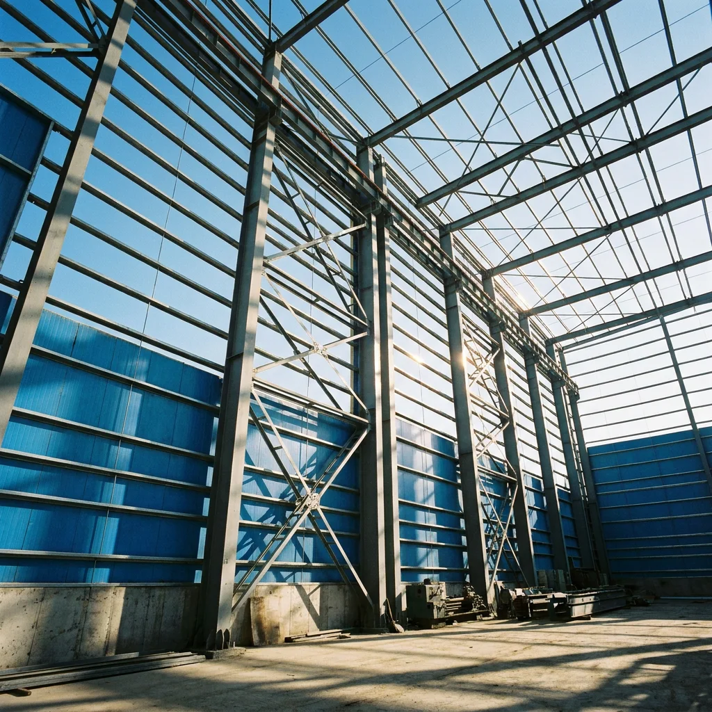 Prefabricated Steel Structure Warehouse Storage Building with EPS Rockwool Sandwich Panel Cladding System