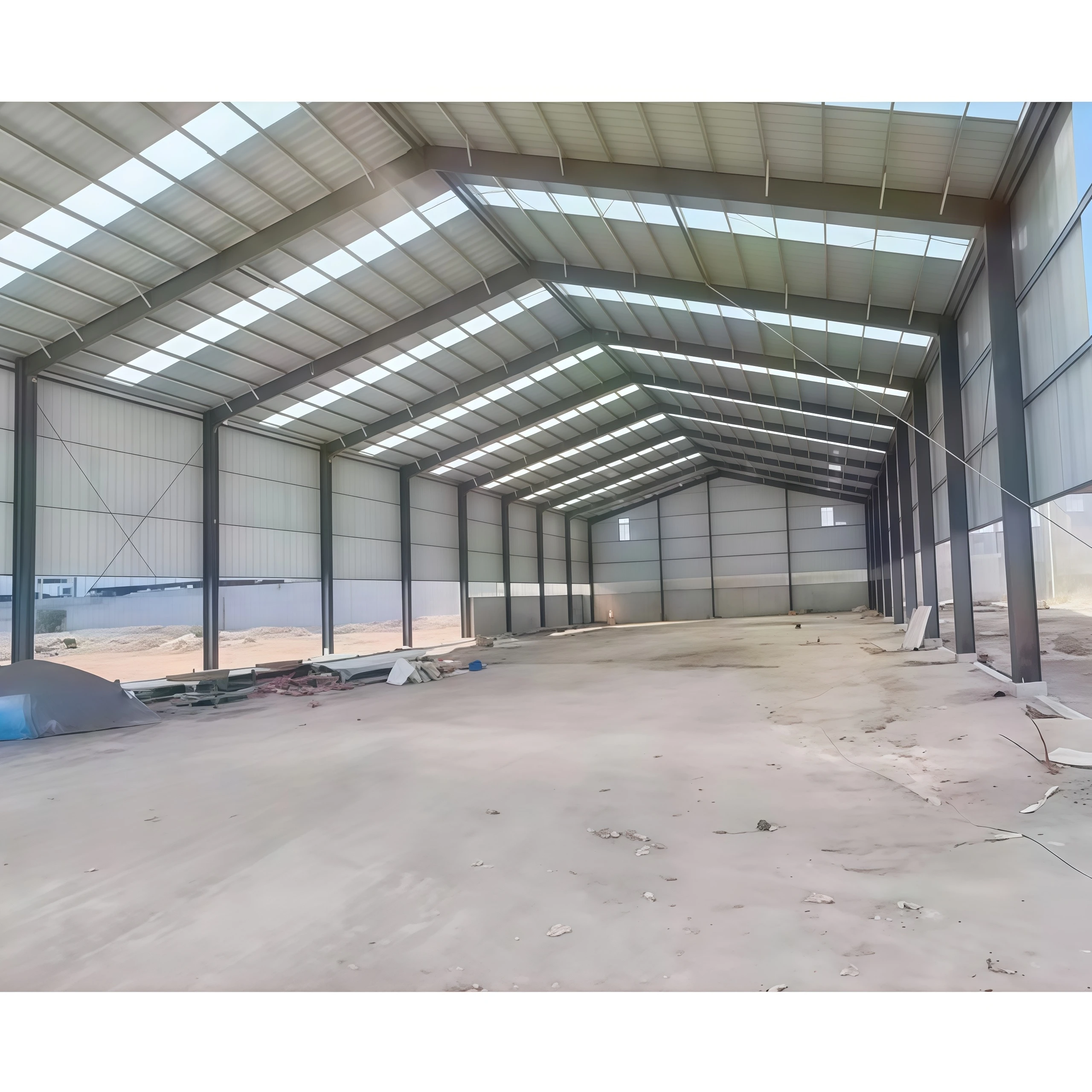 1000 Sqm Construction Prefabricated Steel Structure Frame Crane Inside Modern Style Industrial Workshop Warehouse