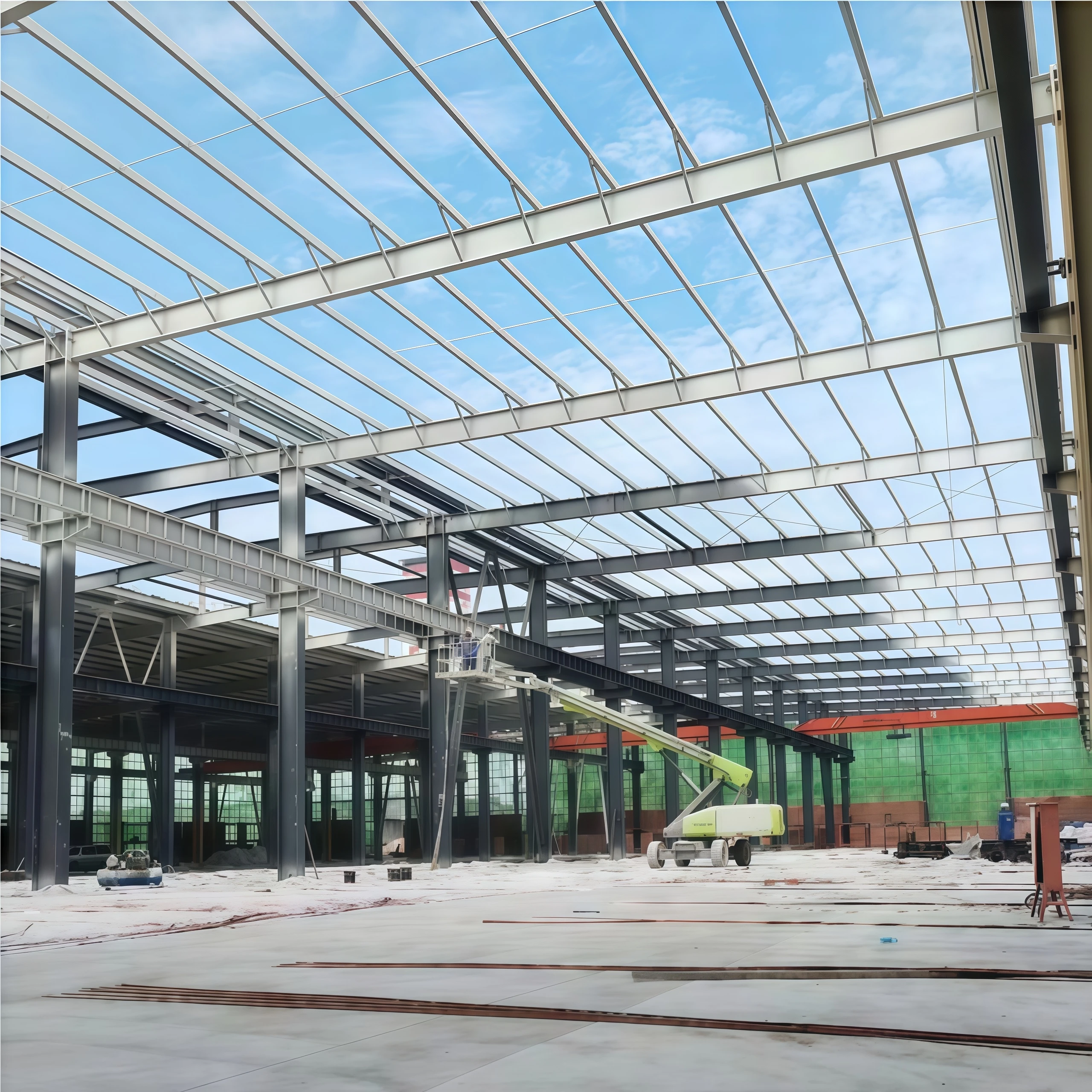 Long Life Span Sandwich Panel Metal Sheet Factory Hangar Prefab Workshop Steel Structure Warehouse Frame Construction Portable