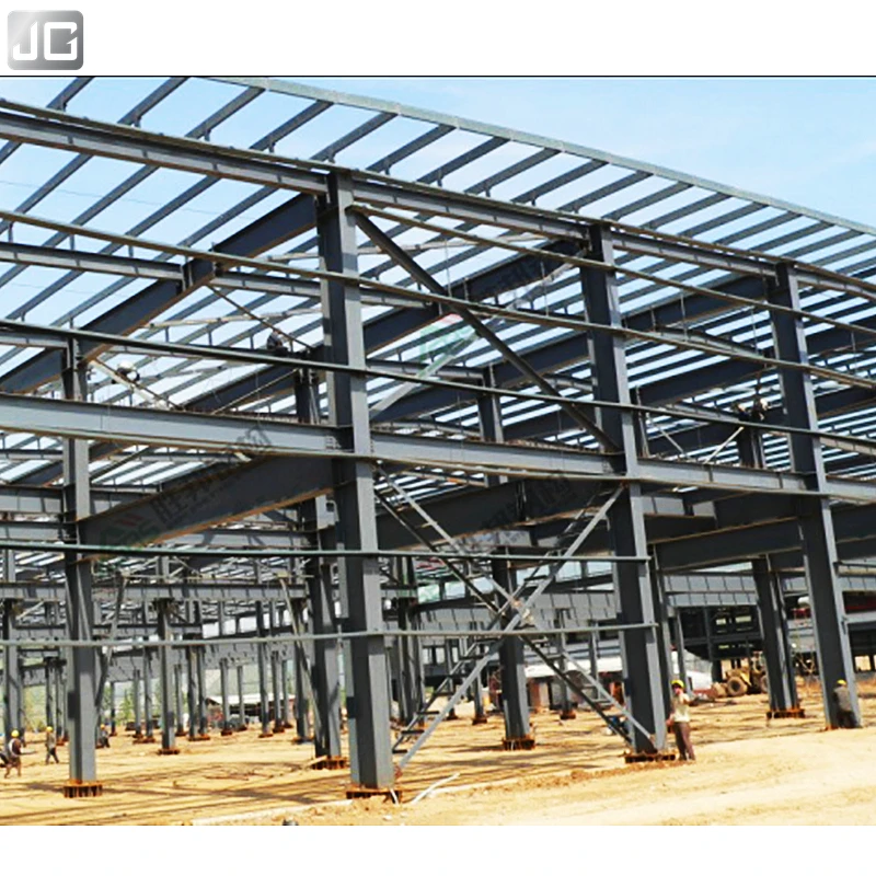 Prefabricated Heavy Galvanized Steel Workshop Hangar Shed Building Warehouse with Welding Cutting Bending Services
