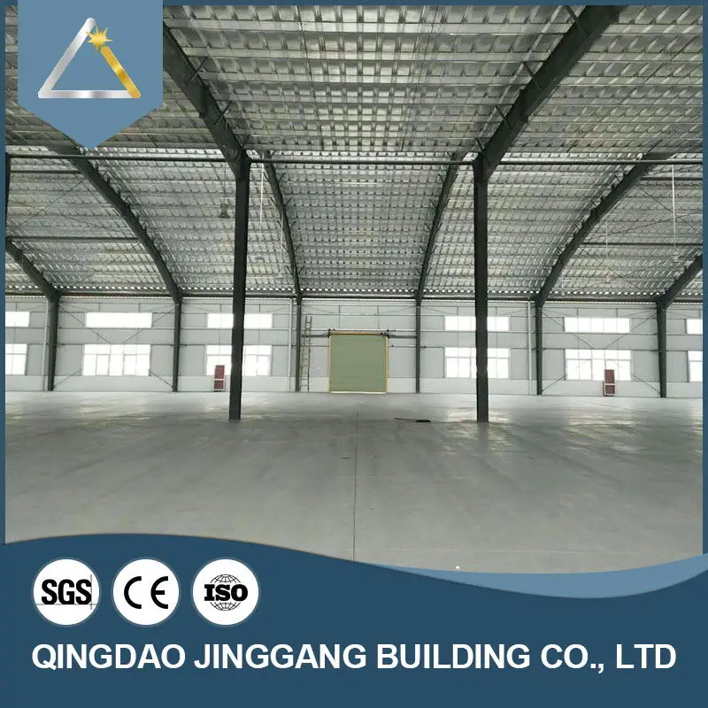 Prefab Customized Steel Structure Economical Quonset Hut Prefabricated Steel Structure Warehouse Q345 Q235 Jinggang Shutter Door