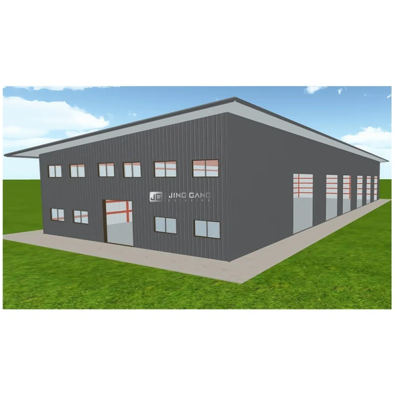 Portal Frame Two Story Concrete Warehouse Buildings Sale Single Slope Steel Structure