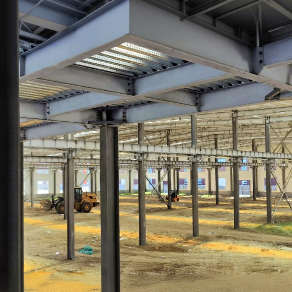 50x25m Steel Structure Warehouse Building Auto Shop Industrial Workshop Supermarket Office Building Hot Dipped Galvanized