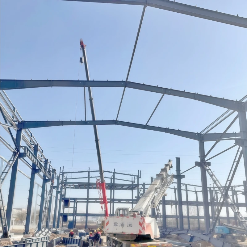 Heavy Duty Factory Workshop Long Span Frame Metal Industrial Plant Shed Style Garage Steel Structure Warehouse