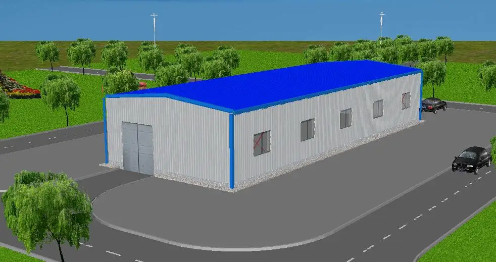 27.5Mx10.5Mx5.0M China Prefab Building Warehouse Steel Fabrication