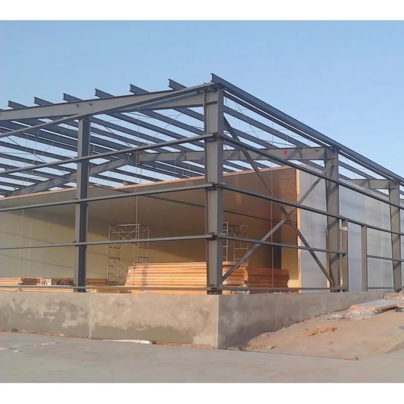 Long Life Span Sandwich Panel Metal Sheet Factory Hangar Prefab Workshop Steel Structure Warehouse Frame Construction Portable