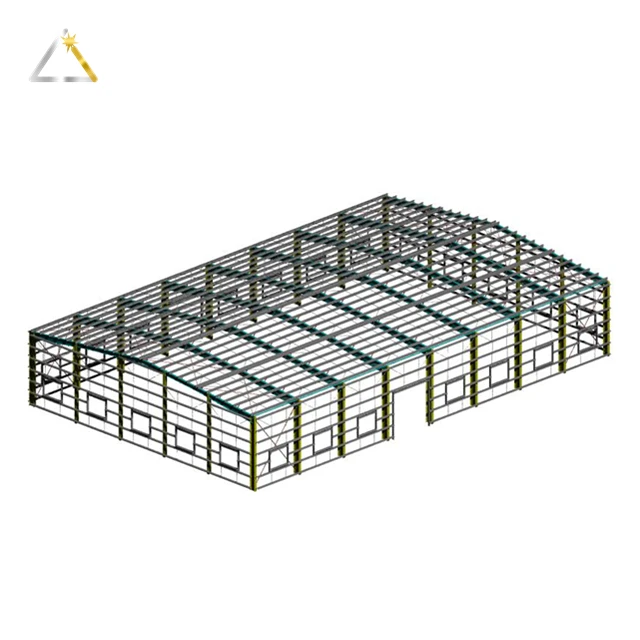 Large Span Construction Prefabricated House Heavy Structure Frame Metal Steel Building Material for Warehouse