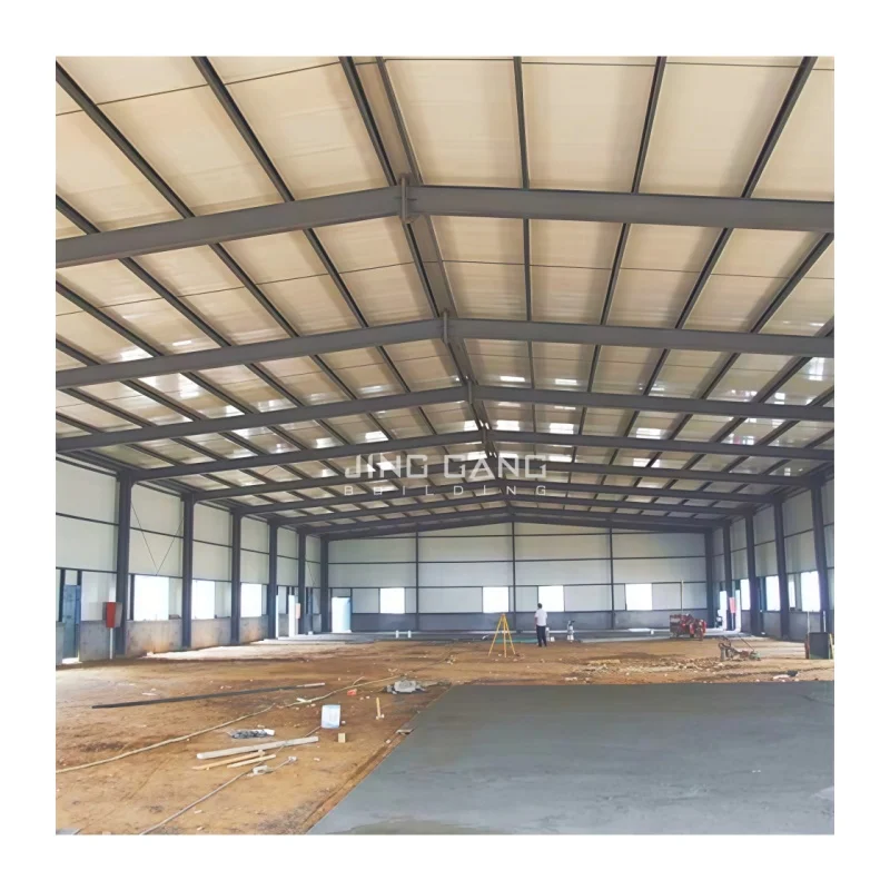 China Supplier Prefabricated Heavy Duty Metal Shed Q345B Structural Steel Warehouse Kit Set with Welding & Cutting Services