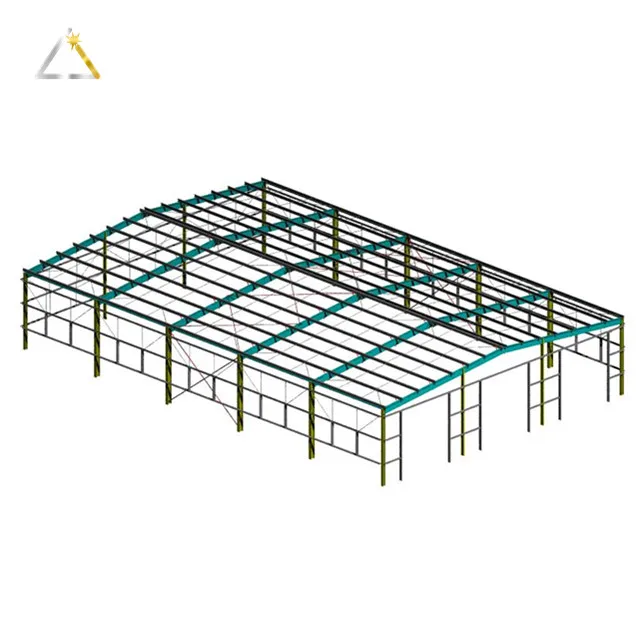 Grid New Prefabricated Warehouse Workhouse Steel Metallic Roof Structure Industrial Building Airplane Hangar for Sale