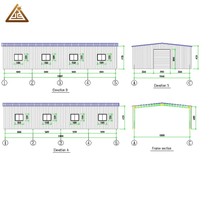 High Quality Modern Anti-corrosion Hot Dipped Galvanized Excluding Sea Freight 200 Square Meter Steel Frame Warehouse Prefab